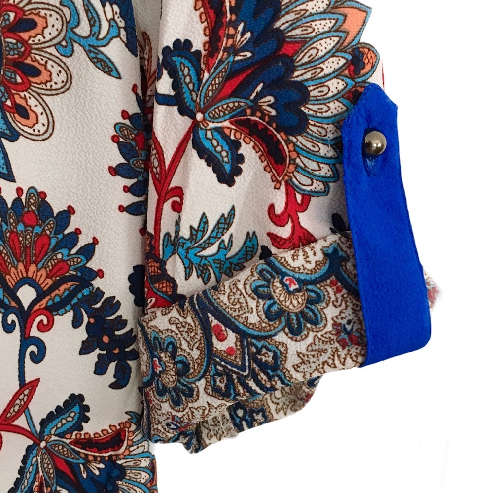 $10 Clearance Antilia Femme Boho Tunic Top Floral Paisley | M - Picture 7 of 8